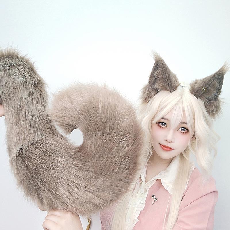 

Squirrel ears and tail masquerade party props One size fits all adults серый