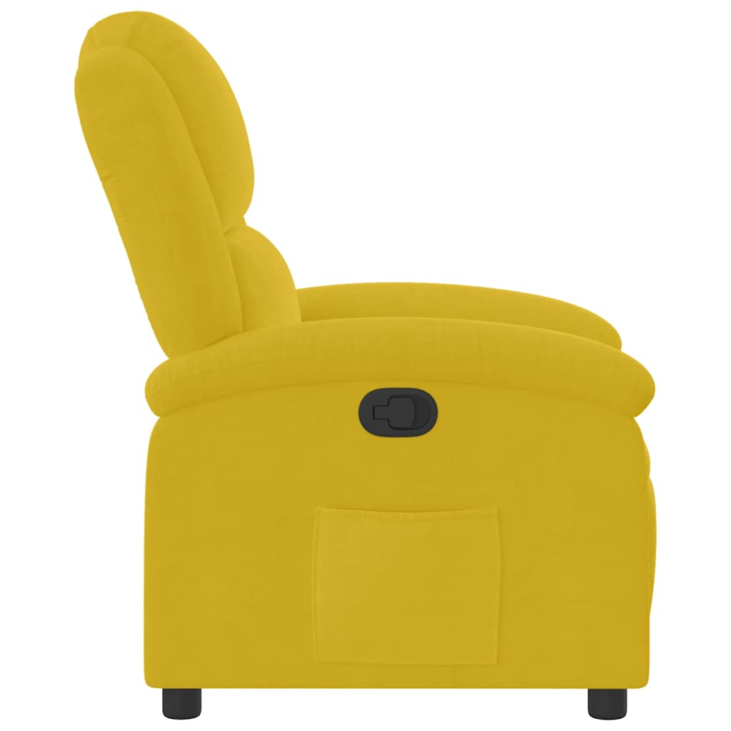 Vidaxl Foldable Armchair, Yellow, Upholstered In Velvet