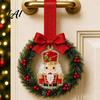 Versatile Seasonal Hanging Wreath Mini Christmas Door Handle Decoration Gingerbread/Angel/Bell/Snowman Artificial Pine Desktop Scenery with