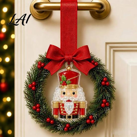 Versatile Seasonal Hanging Wreath Mini Christmas Door Handle Decoration Gingerbread/Angel/Bell/Snowman Artificial Pine Desktop Scenery with