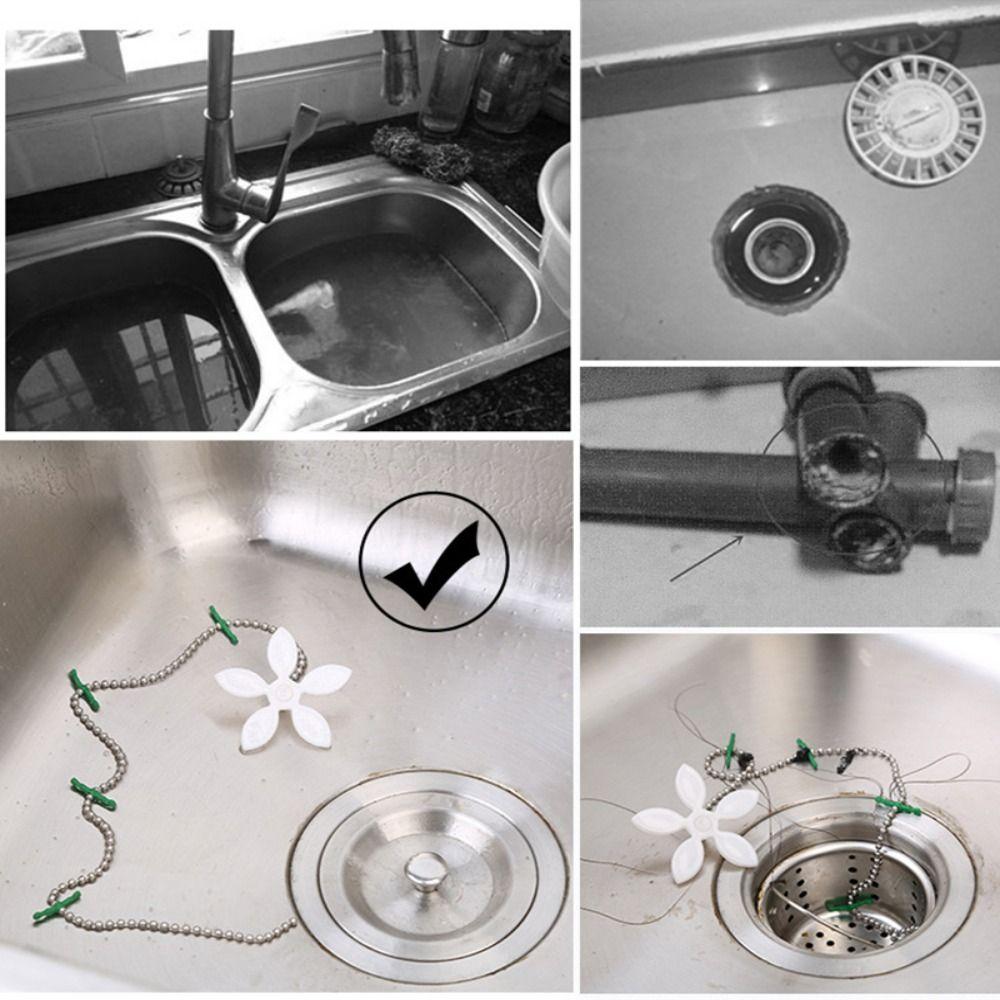 10 Pack Strainer Filter Hook Chain Drain Shower Sink Hair Catcher