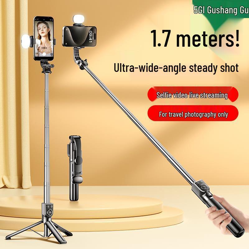 Portable Bluetooth Selfie Stick with Remote, Tripod Stand for Photography and Streaming, Foldable and Ideal for Travel