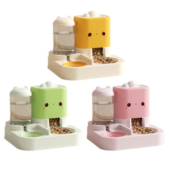 2-In-1 Automatic Cat Food Feeder Water Dispenser Multi-purpose Indoor Small Cats Dogs Puppies Food Water Feeding Bowl Pet Supplies