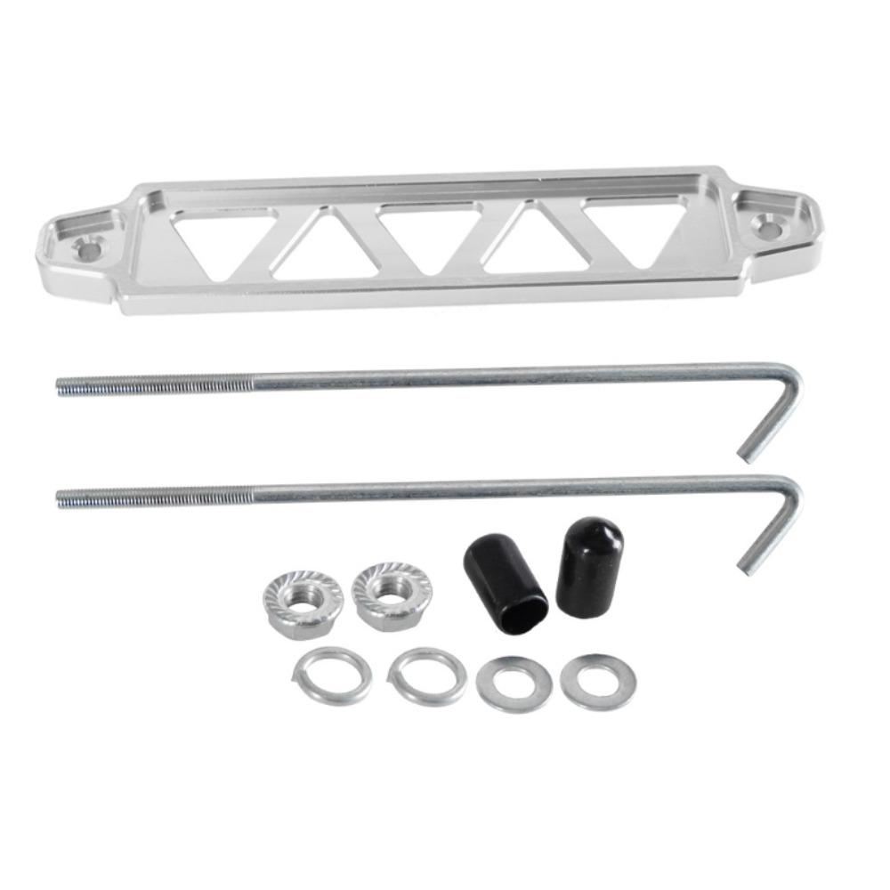 

1set Billet Aluminum Car Battery Fasten Bracket Holder Battery Tie Down Brace for Honda Civic Nissan Car Attachment