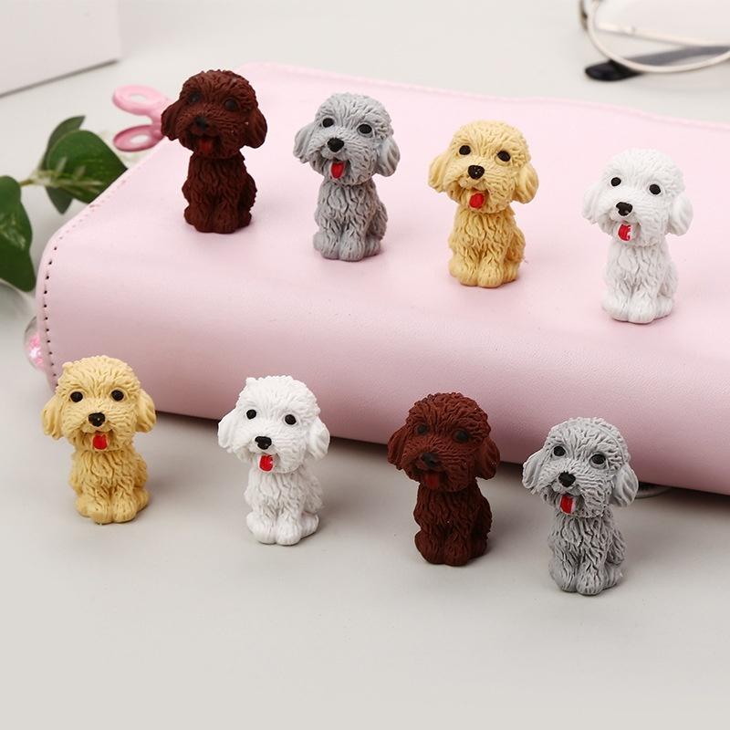 2Pcs Kawaii Cute Dog Cartoon Eraser Pencil Rubber Novelty for Kids School Supplies Student Office Stationery