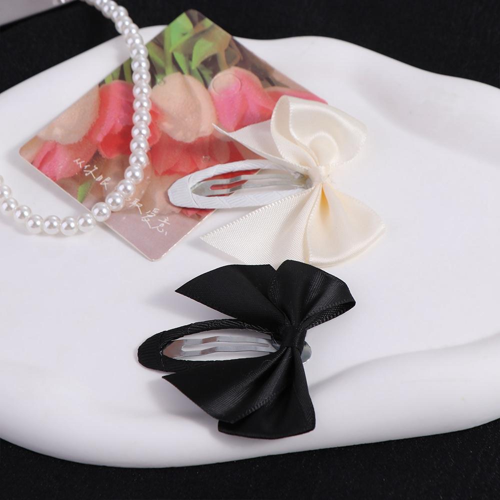 Satin Cloth Hair Clip Y2K Oval Hairpin Side Clip Bow BB Clip  School