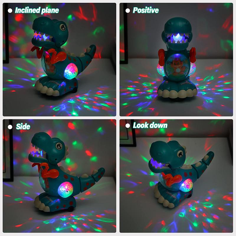 Dinosaur Toy Light Up Musical CrawlingTummy Time Montessori Sensory Interactive Electric Toys for Kids Birthday Gifts