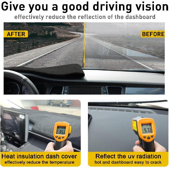 Dashboard Cover Mat For Toyota Corolla -2024 2025 2026 Hatchback Sedan Dash Cover Interior Accessories Sunshade Glare UV Rays Protector Pad Black