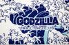 Fourcart Godzilla Print Tenugui Navy (Mt. Fuji) H35W90