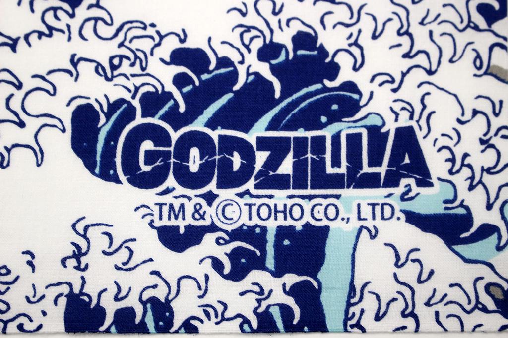 Fourcart Godzilla Print Tenugui Navy (Mt. Fuji) H35W90