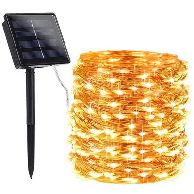 Solar Outdoor Lichterkette 12m 100LED Wasserdicht Outdoor Girlande Solarenergie Lampe Für Feiertag Weihnachten Gartendekoration