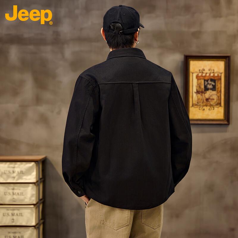 JEEP Unisex Loose Fit Long Sleeve Casual Shirt