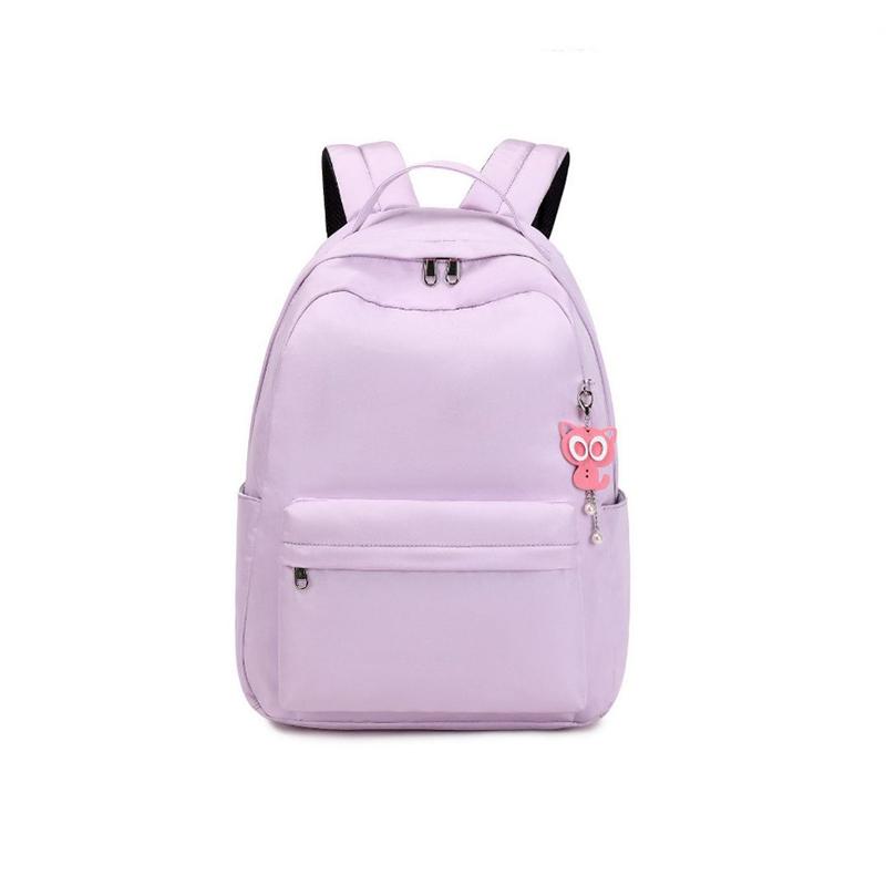 Schoolbag Female Campus Solid Color Backpack Fashion Junior High School Students Large Capacity Backpack
