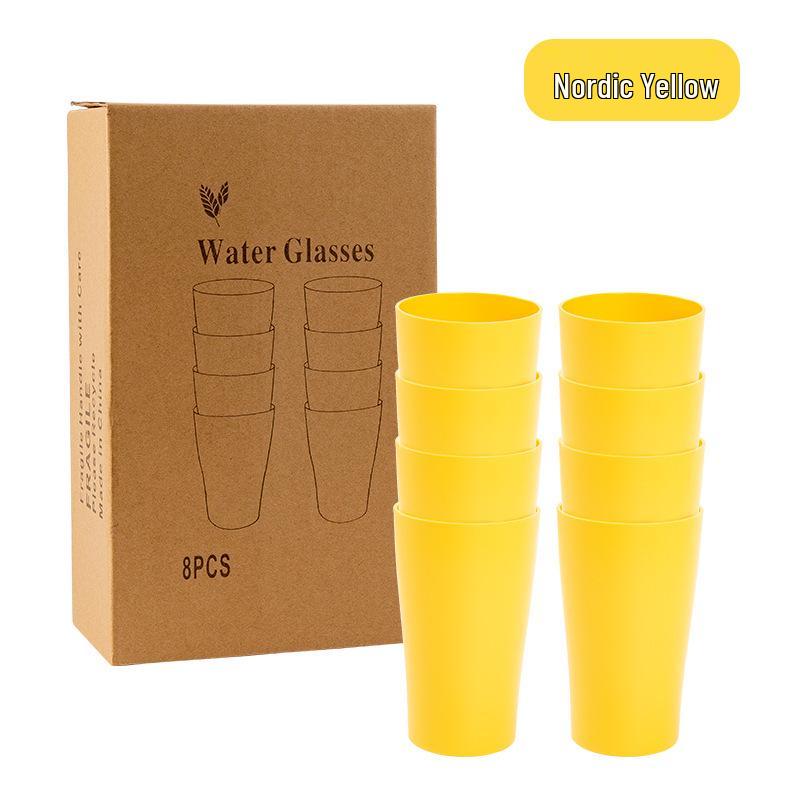 Cross-border Plastic Tableware Set: Plates, Bowls, Cups, Vomit Bowls, 24-Piece for Home Use.