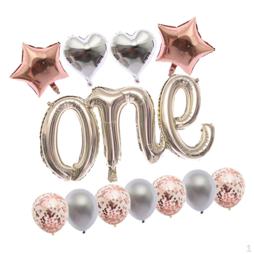 Aluminum Latex Balloons Set 1st Birthday
