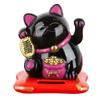Gatto fortunato Maneki Neko alimentato ad energia solare che accoglie il gatto fortunato cinese che saluta con la mano e fa cenno di essere una statuetta di gatto della fortuna per l'arredamento della casa