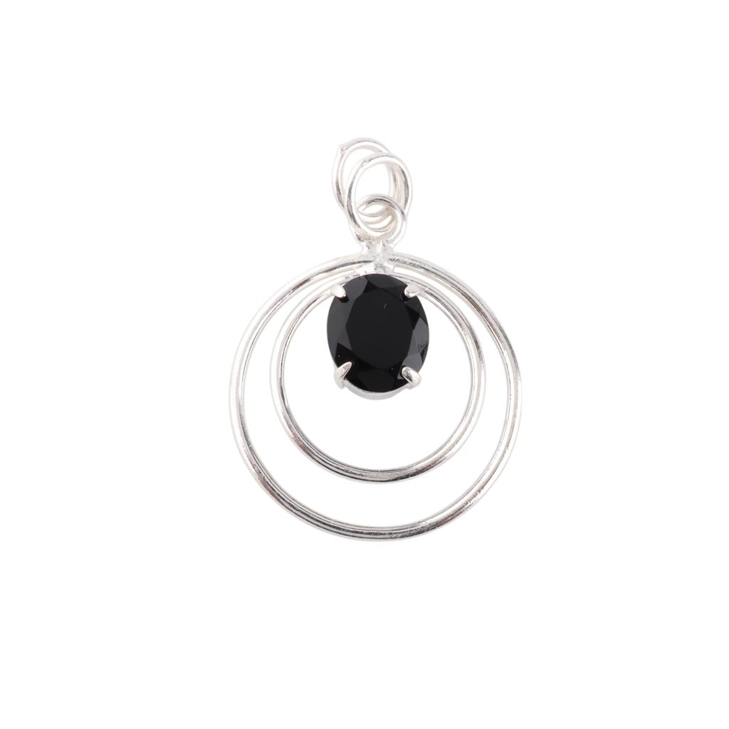 Black Onyx Gemstone 925 Sterling Silver Boho Jewelry Pendant Gift For Girlfriend PP-61-19