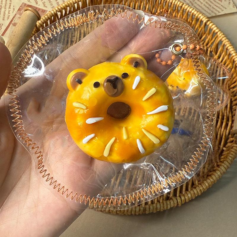 Festive Capybara Squishy, Silicone Slow Rebound Keychain, Cream Mud Feel for Holiday Stress Relief