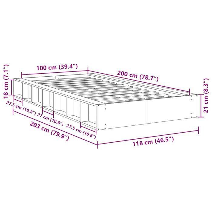 VidaXL Bed Frames Without Mattress 100x200 Cm Solid Oak Wood 3324121