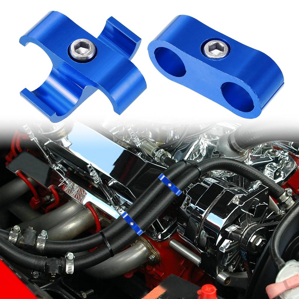 uxcell Klamra Separatora Przewodów Samochodowych Złącze Przewodu Paliwowego Stop Aluminium AN4 do Przewodu Olejowego Paliwowego Niebieska 3 szt.