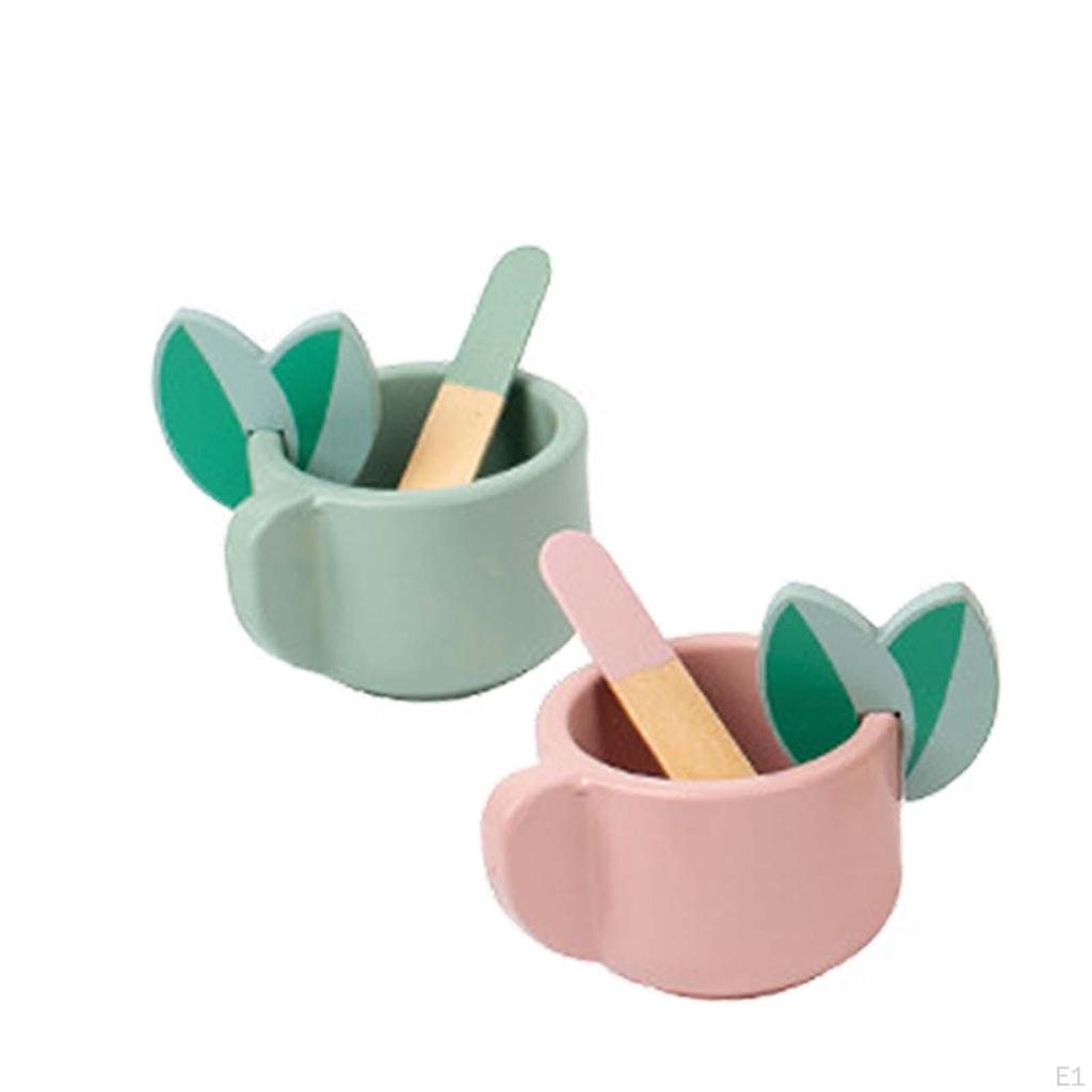 Wooden Dessert Cake Play Set Toys with Muffins Cakes Donuts, Afternoon Tea Party for