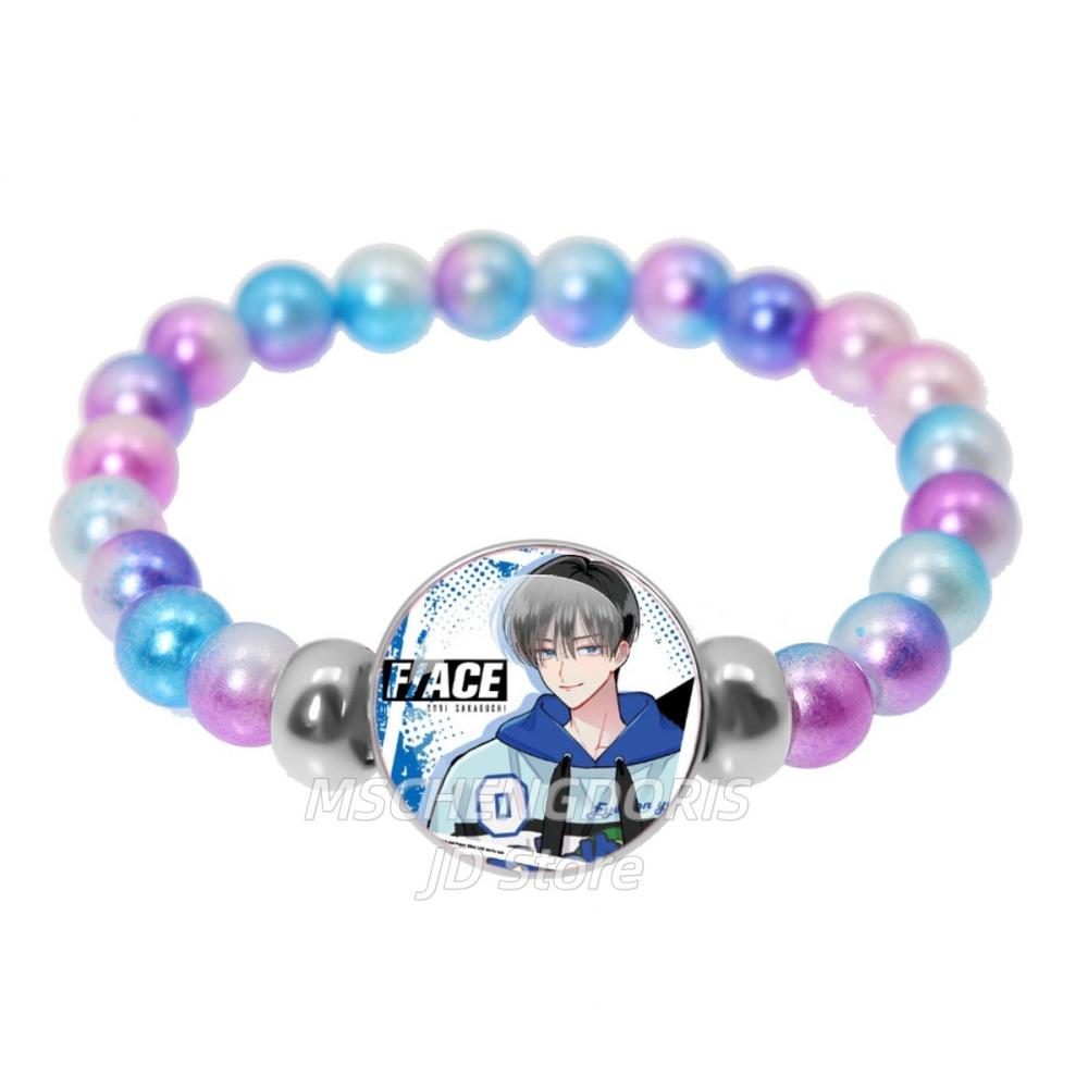 Tamon-kun Ima Docchi Anime Bracelet Fukuhara Tamon Anime Glass Cabochon Handmade Colorful Beads Bracelet Jewelry Charm Fans Gift