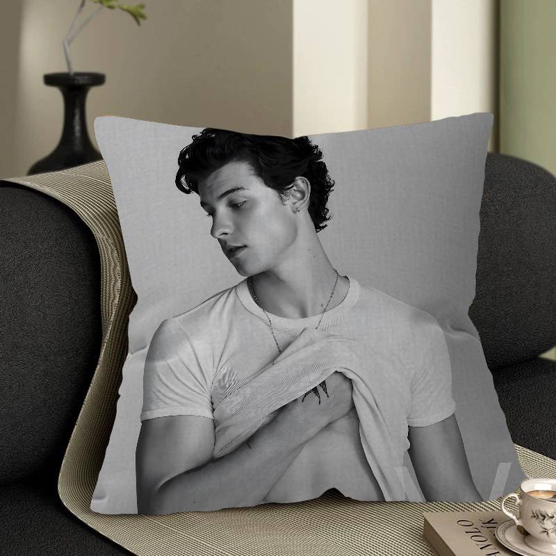 S-Shawn-Mendes Pop-Melodic Office Cushion Pillowcase Car Cushion Cover45X45CM Lumbar Pillowcase Sofa Pillowcover