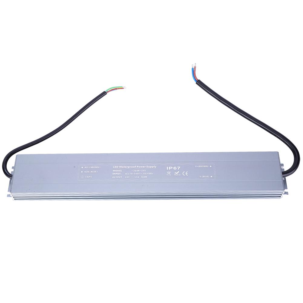 Ultrasmukły Wodoodporny Zasilacz Przełączający AC DC z Anodowaną Powierzchnią HRUW360W24V