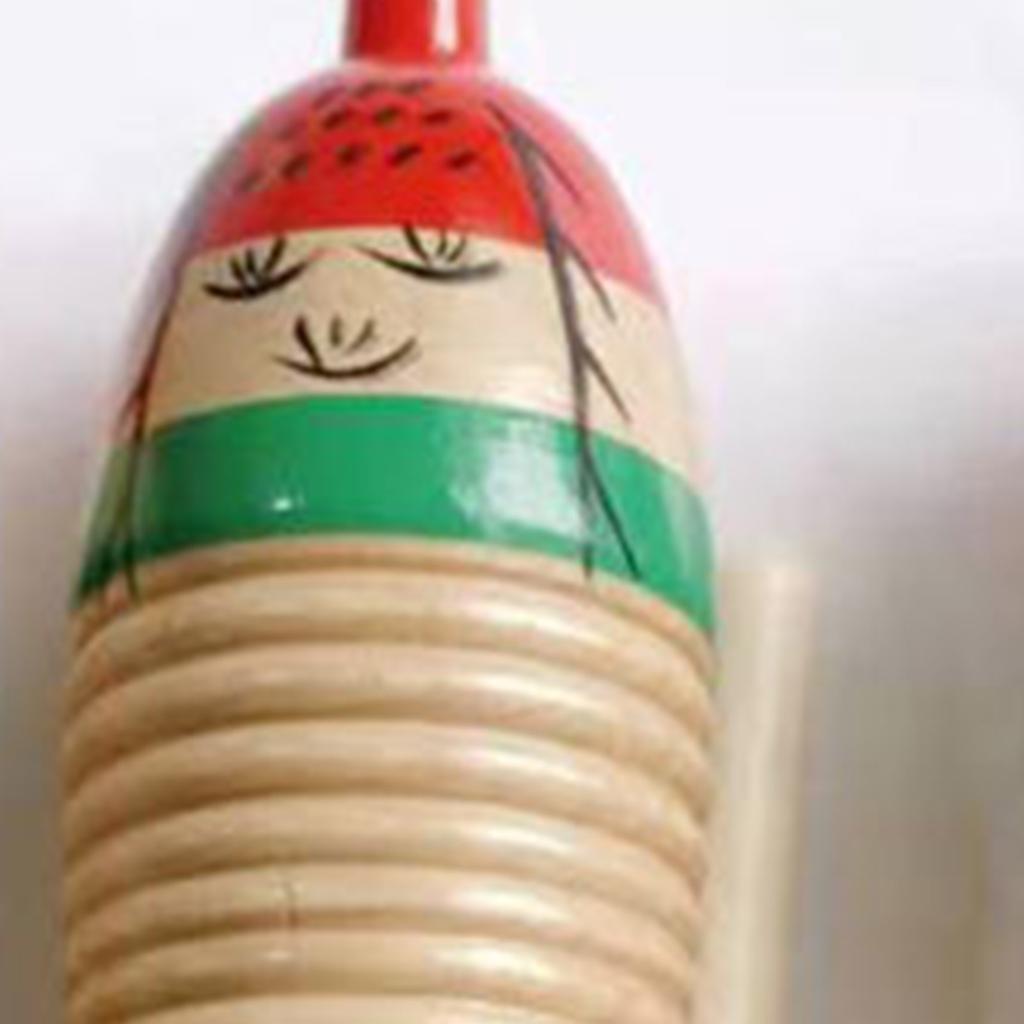 Fish Shaped Guiro Colorful Latin Percussion Musical Instruments Wooden for Kindergarten S