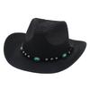 Spring And Summer Straw Hat Imitation Turquoise Rivet Western Cowboy Hat Tibetan Tibetan Minority Dance Troupe Hat