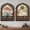Jharokha Wall Decor Set of 2 | Traditional Indian Jharokha with Lotus & Floral Artwork | Rajasthani Ethnic Decorative Wall Hanging