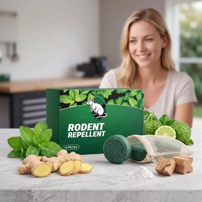 Natural Mint Rodent Repellent Tablets 10 Pieces Per Box Safe Non-Toxic Pest Control for Home Use Effective Rodent Deterrent Solution