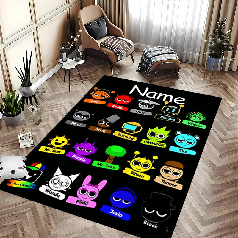 Custom personalization Sprunki themed Area Rug - Perfect For Kitchen, Bathroom,Laundry Room Decor Large Size Available,Gift All Seasons