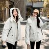 2025 new hooded fleece and cotton tooling style outdoor women's loose jacket thickened warm cotton jacket