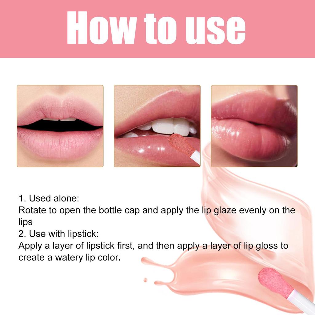 EELHOE Plumping Lip Glaze Lip Plumping Care Fade Lip Lines Hydrating Moisturizing Watery Glass Lip Gloss Oil