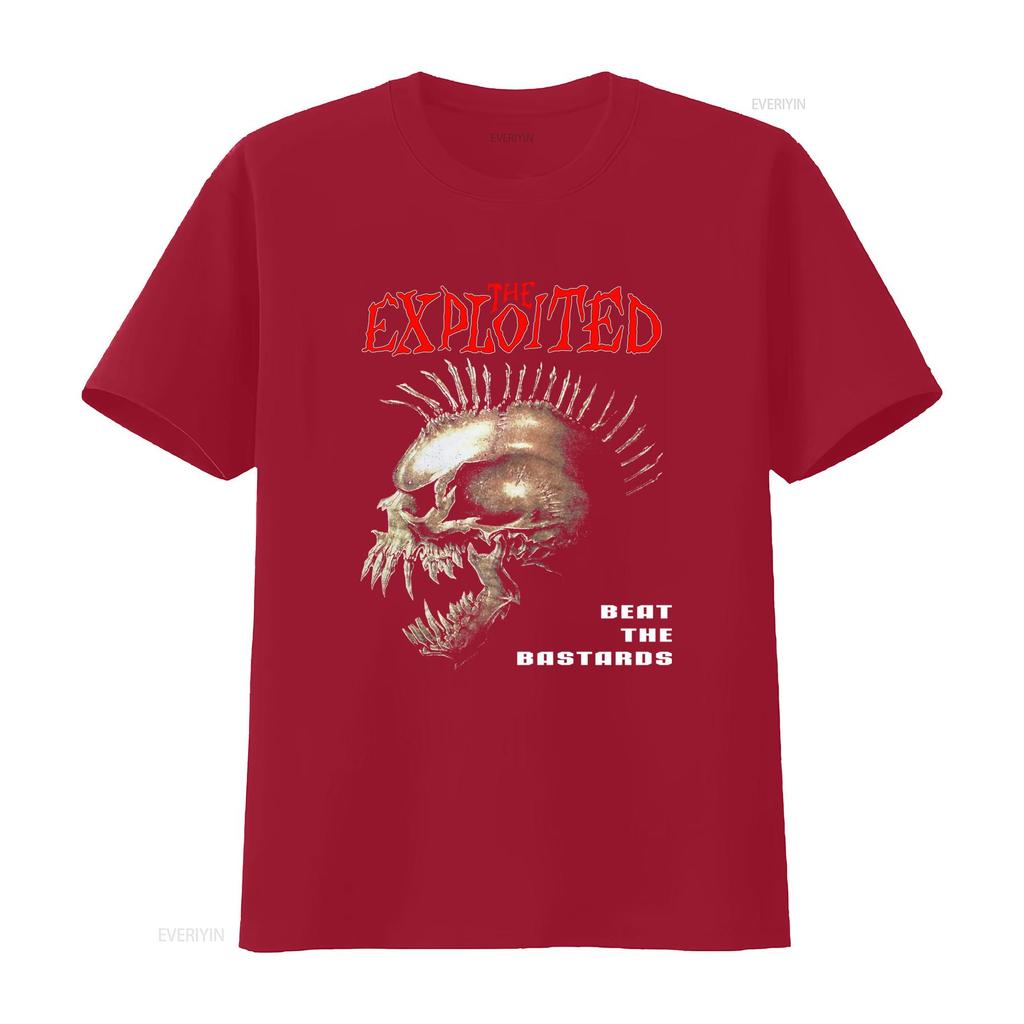The Exploited Beat Bastards Skull Spikes Punk Rock Album Men T Shirt Black All Sizes Vintage Washed Graphic Designer Clothes