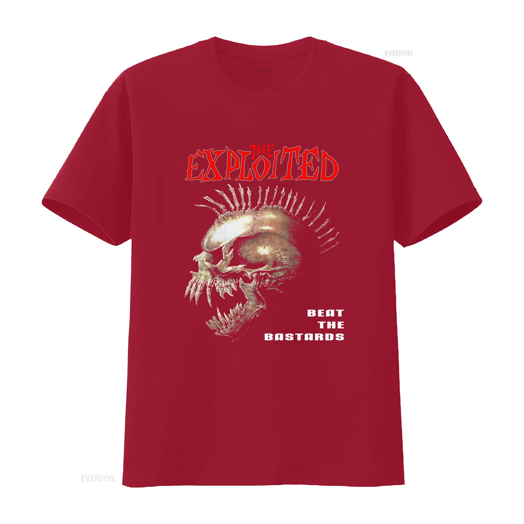 The Exploited Beat Bastards Skull Spikes Punk Rock Album Men T Shirt Black All Sizes vintage Washed graphic designer clothes S