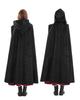 [God-Quality Product] Mysterious and Majestic Gothic-Style Hooded Long Cape with Dark Fabric for Halloween Cosplay (Black, Small)