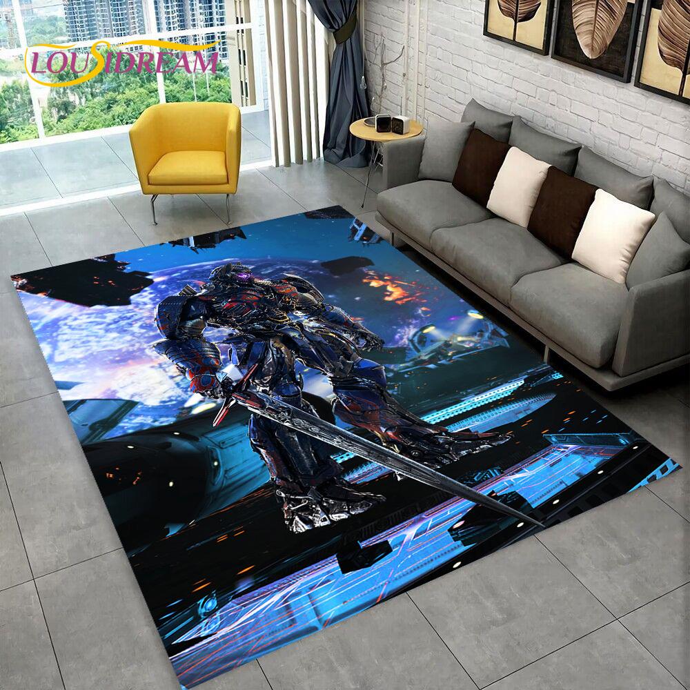 Cartoon T-Transformers Autobots 3D Rug Carpet for Living Room Bedroom Home Decor,Floor Mat Non-slip for Sofa Doormat Gift Kids