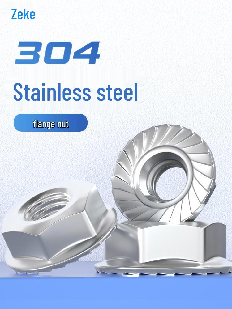 Zeke Stainless Steel Fine/Reverse Thread Anti-Slip Flange Nut (M3-M18)