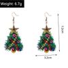Creative New Best-selling Elk Christmas Tree Cartoon Bells Santa Claus Earrings Ladies Fashion Jewelry Pendientes Festival Gifts