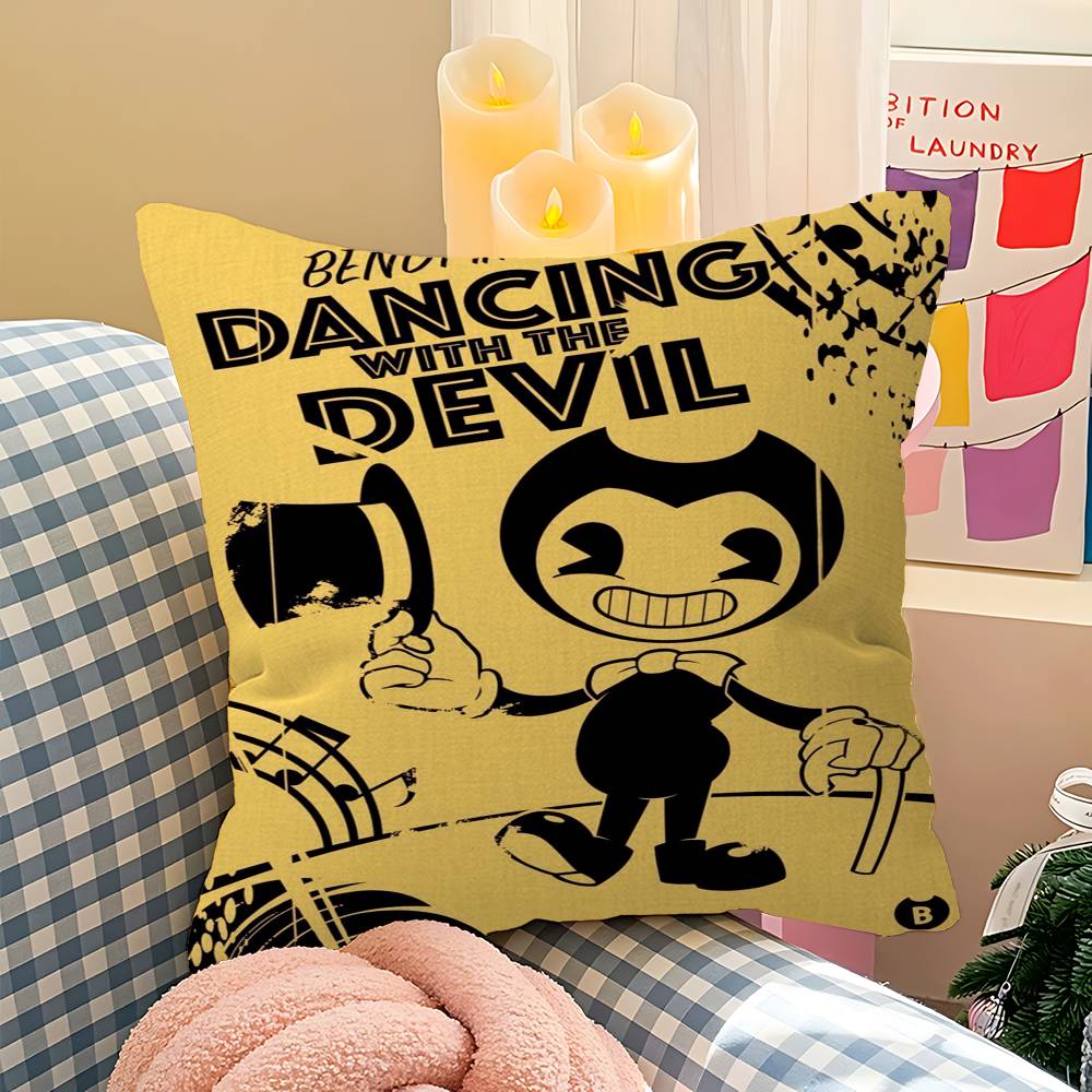 pc Game Bendy And The Ink Machine Pillow Cushion Cover Pillowcase Living Room Sofa Home Decor Customized