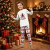 Family Matching Christmas Print Neck Long Sleeve Top and Pants Pajama Set