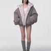 Winter Retro Fur Coat Women Padded Hooded Cotton-Padded Jacket Plush Casual Street Gothic Harajuku Oversize Coat