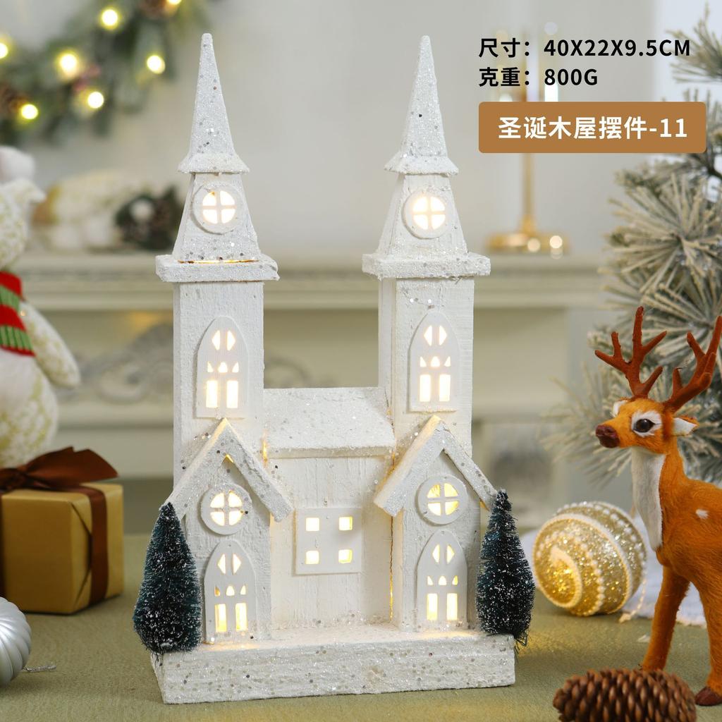 Factory direct sales Christmas chalet ornament atmosphere luminous decoration decoration chalet Christmas supplies