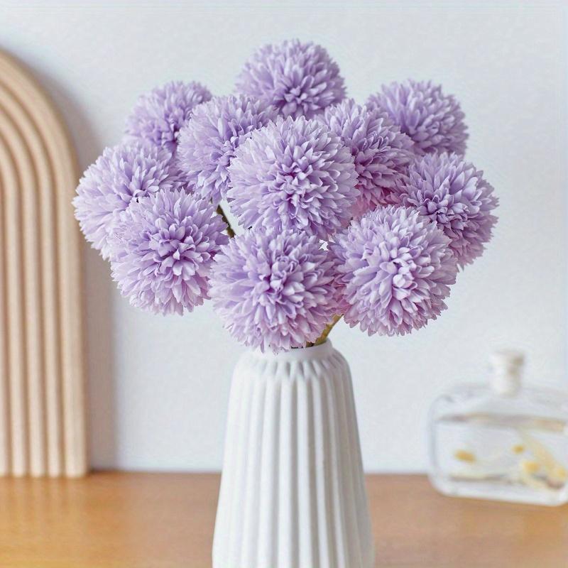 Artificial Chrysanthemum Ball Flowers Dandelion Hydrangea Arrangement Bouquet Present for Friends Bridal Wedding Bouquet Decor for