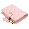 Women's Fashion Short Rhombus Wallet Pu Leather Tassel Zipper Card Holder Ladies Multi-card Coin Purse