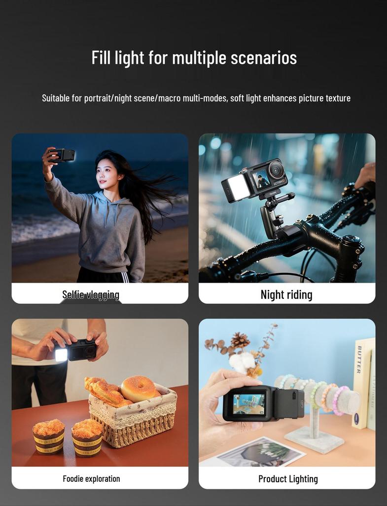 Kompatibel mit DJI Action 5 Pro/4/6 Mini, Tragbares Fülllicht für Pocket 3/4 mit magnetischer Schnellbefestigung.