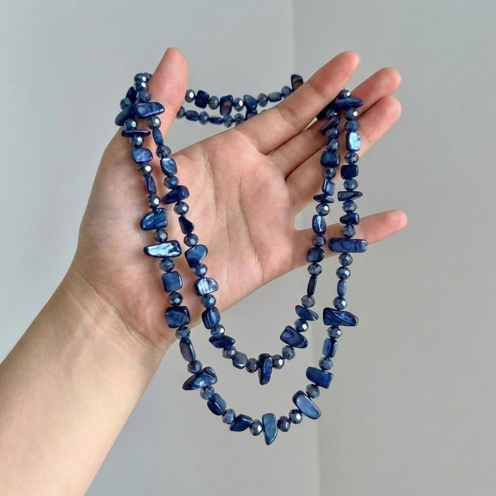 

Double Layered Multi-color Natural Stone Necklace Boho Shell Beads Choker for Gifts Style 4