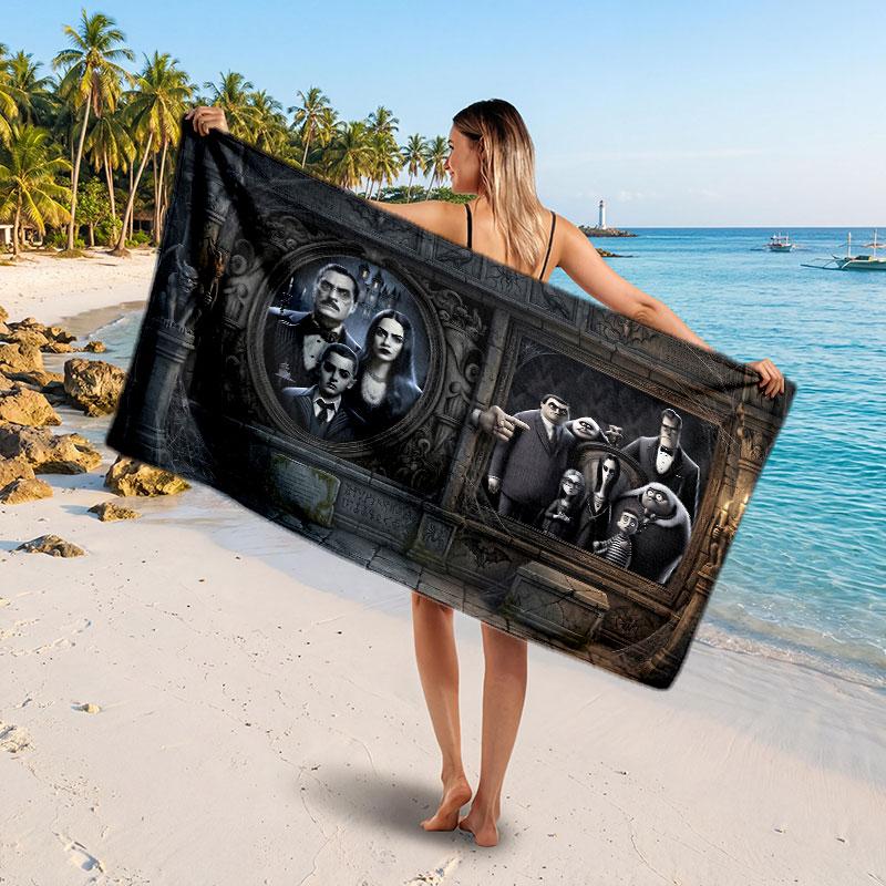 Large Beach TowelThe Addams Family Soft Absorbent Towel Beach Bath Home Use